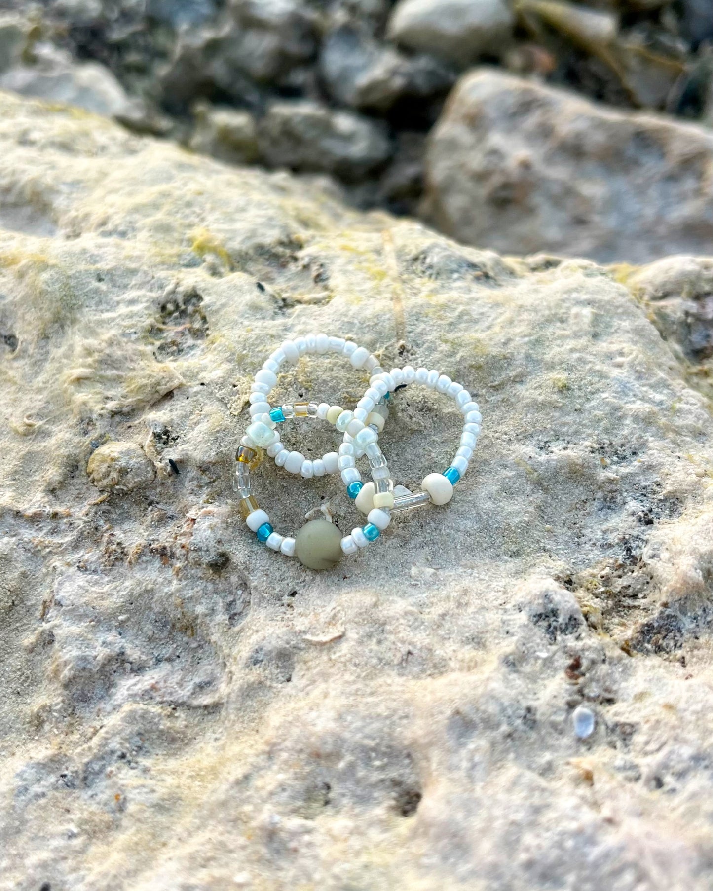 Sea Foam Mist Ring Set