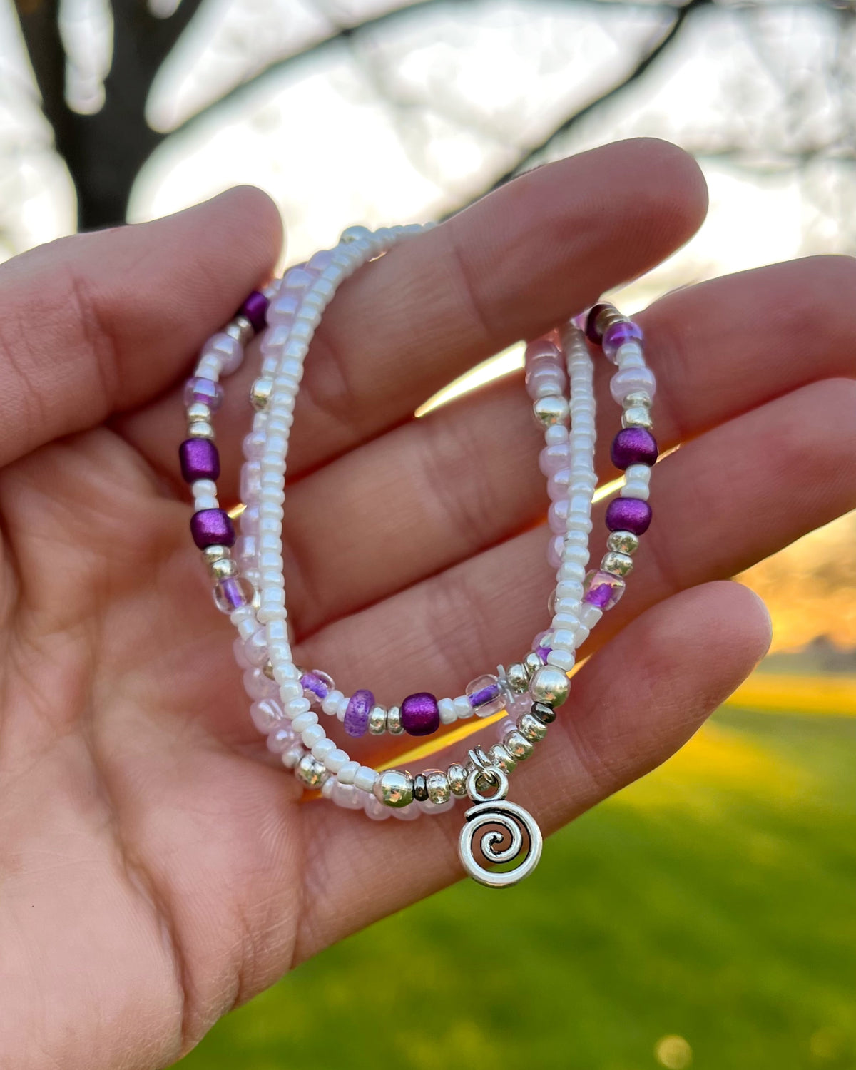 Lavender Swirl Bracelet Set