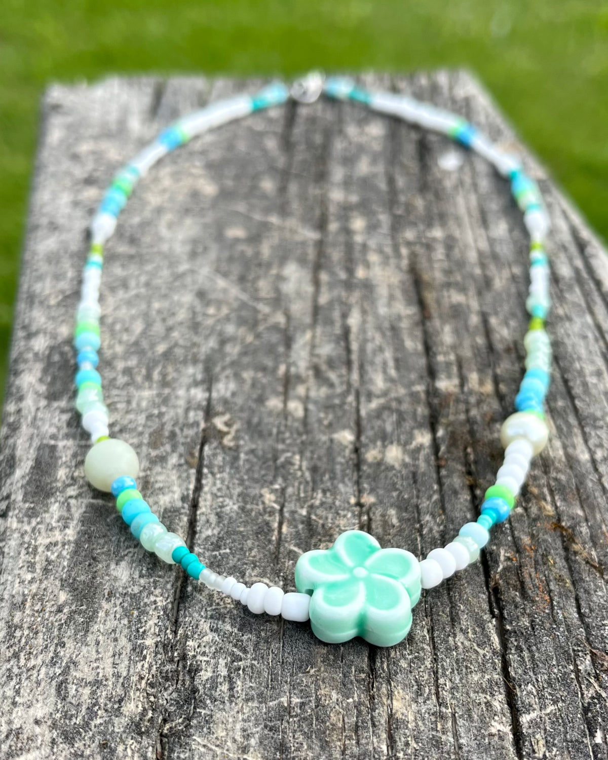 Lime Hibiscus Necklace
