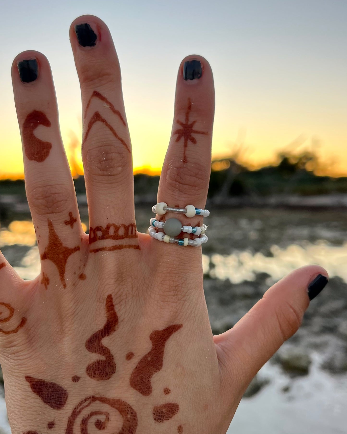 Sea Foam Mist Ring Set