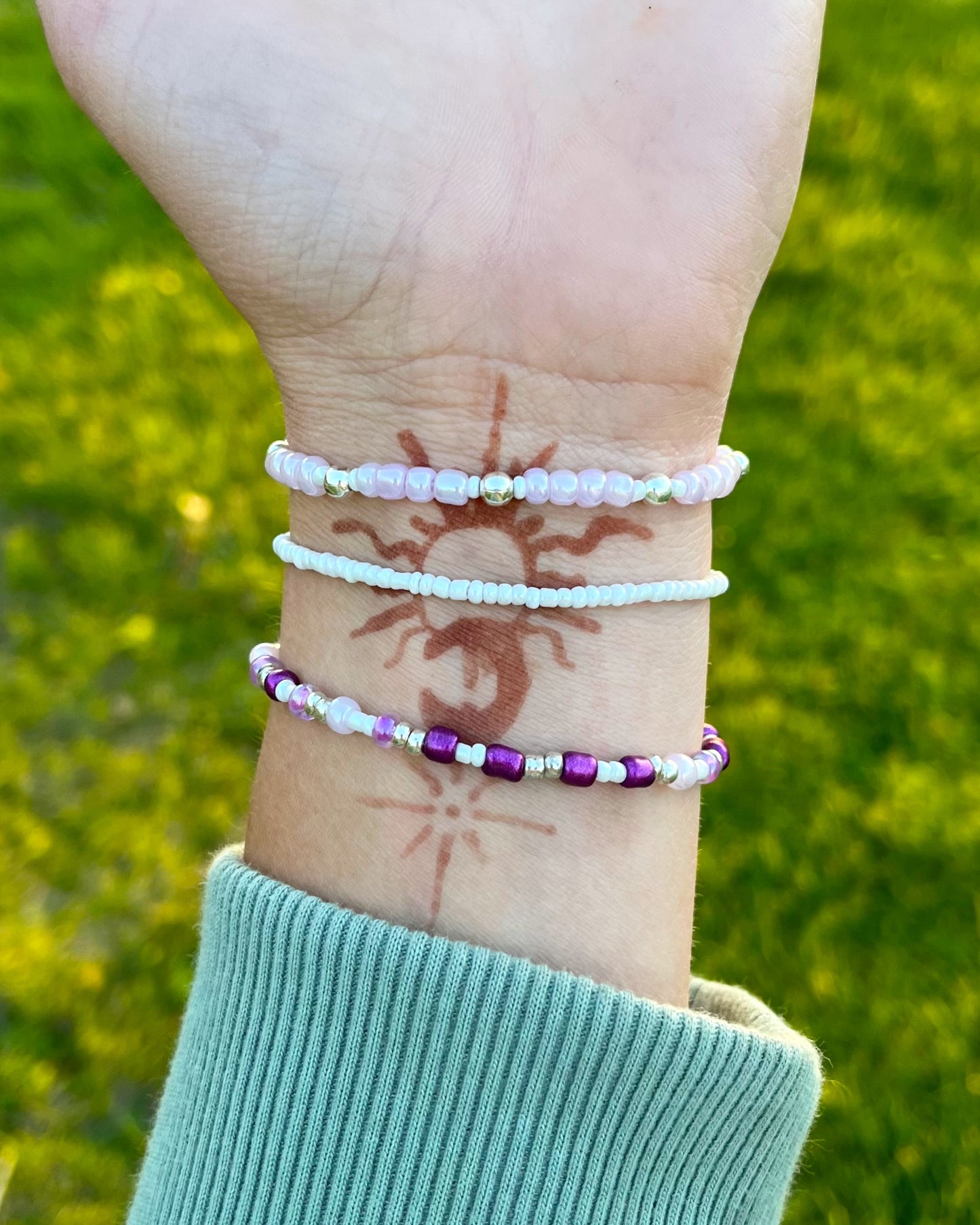 Lavender Swirl Bracelet Set