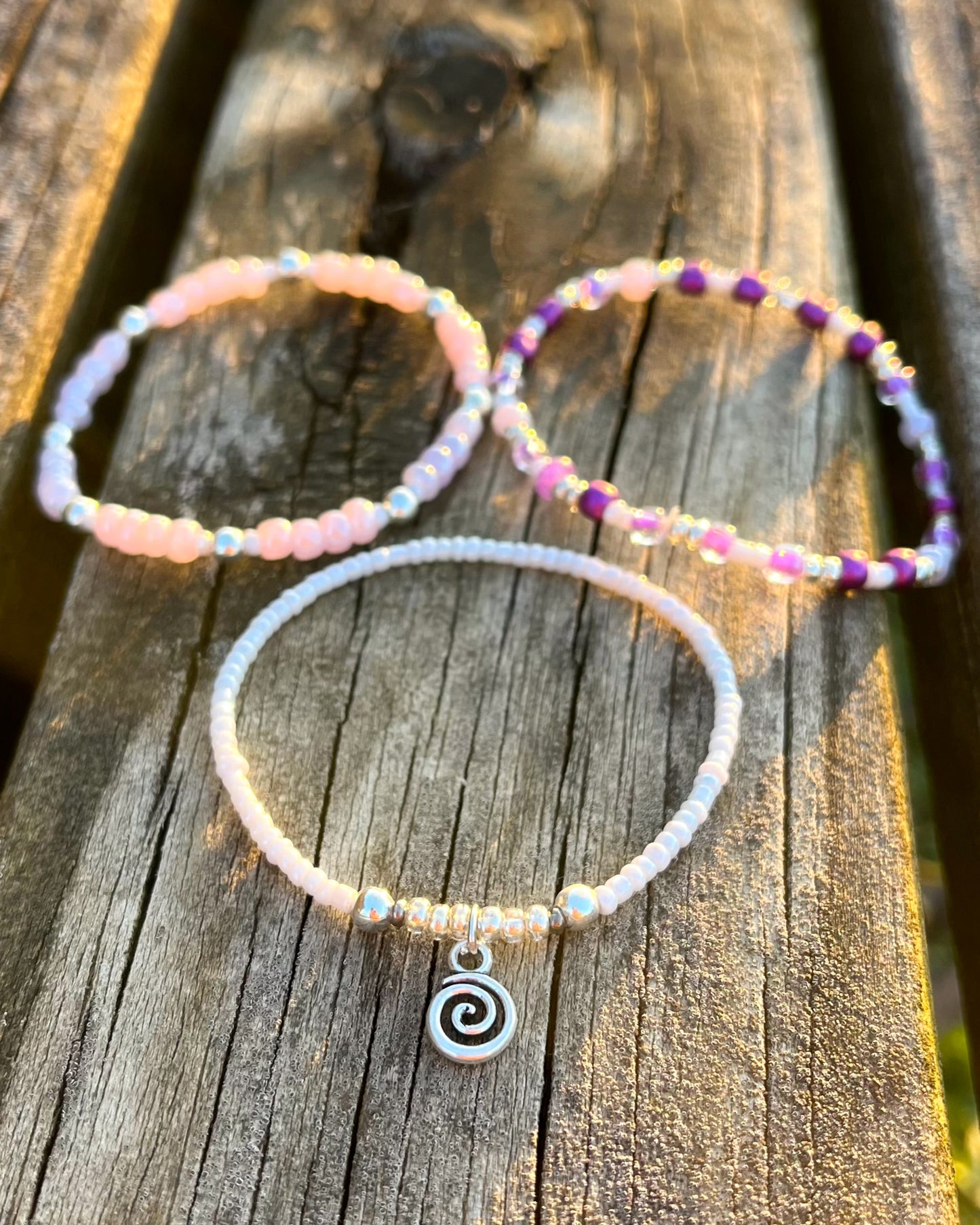 Lavender Swirl Bracelet Set