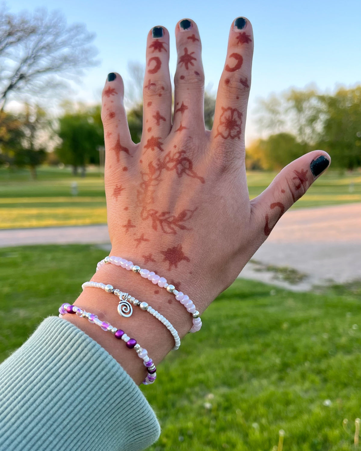 Lavender Swirl Bracelet Set