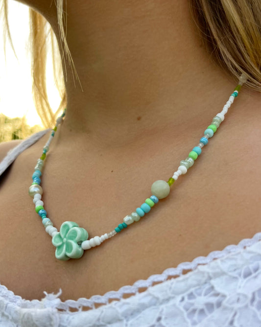 Lime Hibiscus Necklace