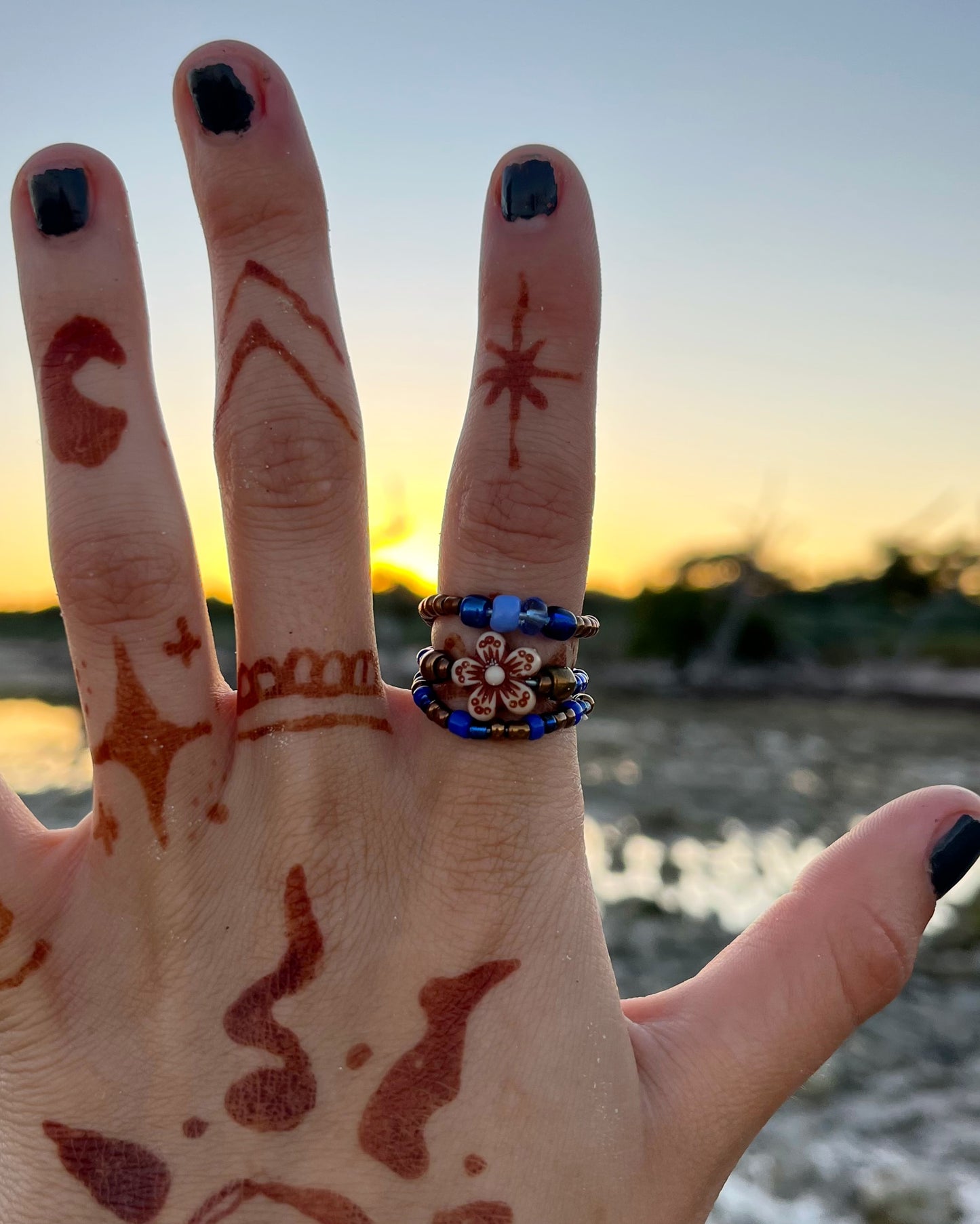 Indigo Tide Ring Set