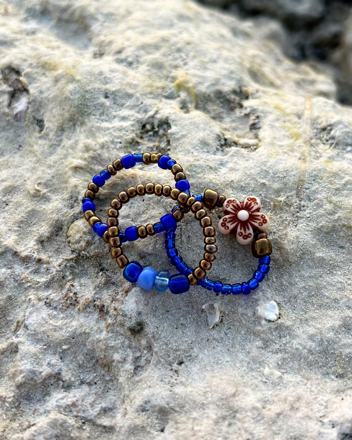 Indigo Tide Ring Set