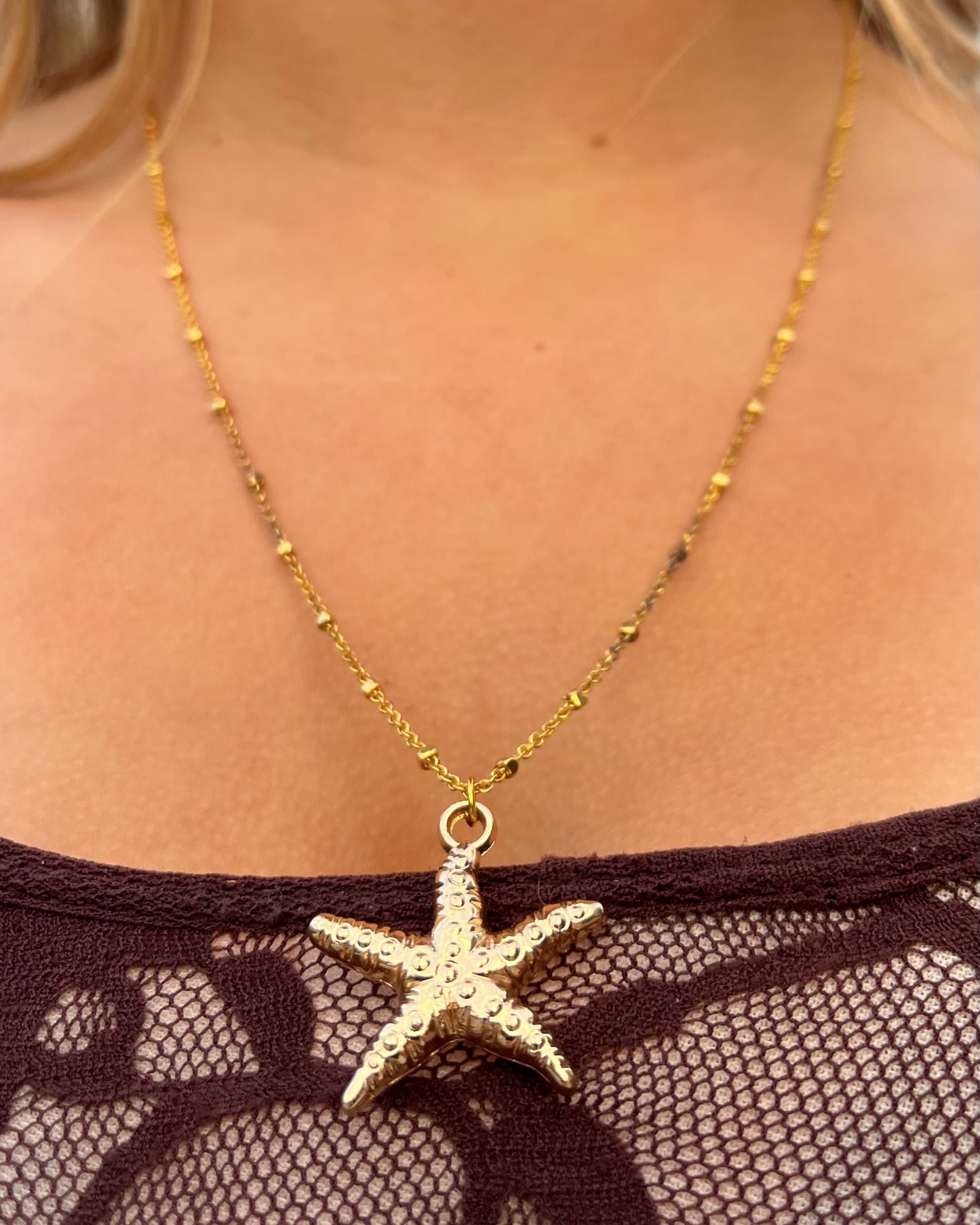 Golden Starfish Necklace