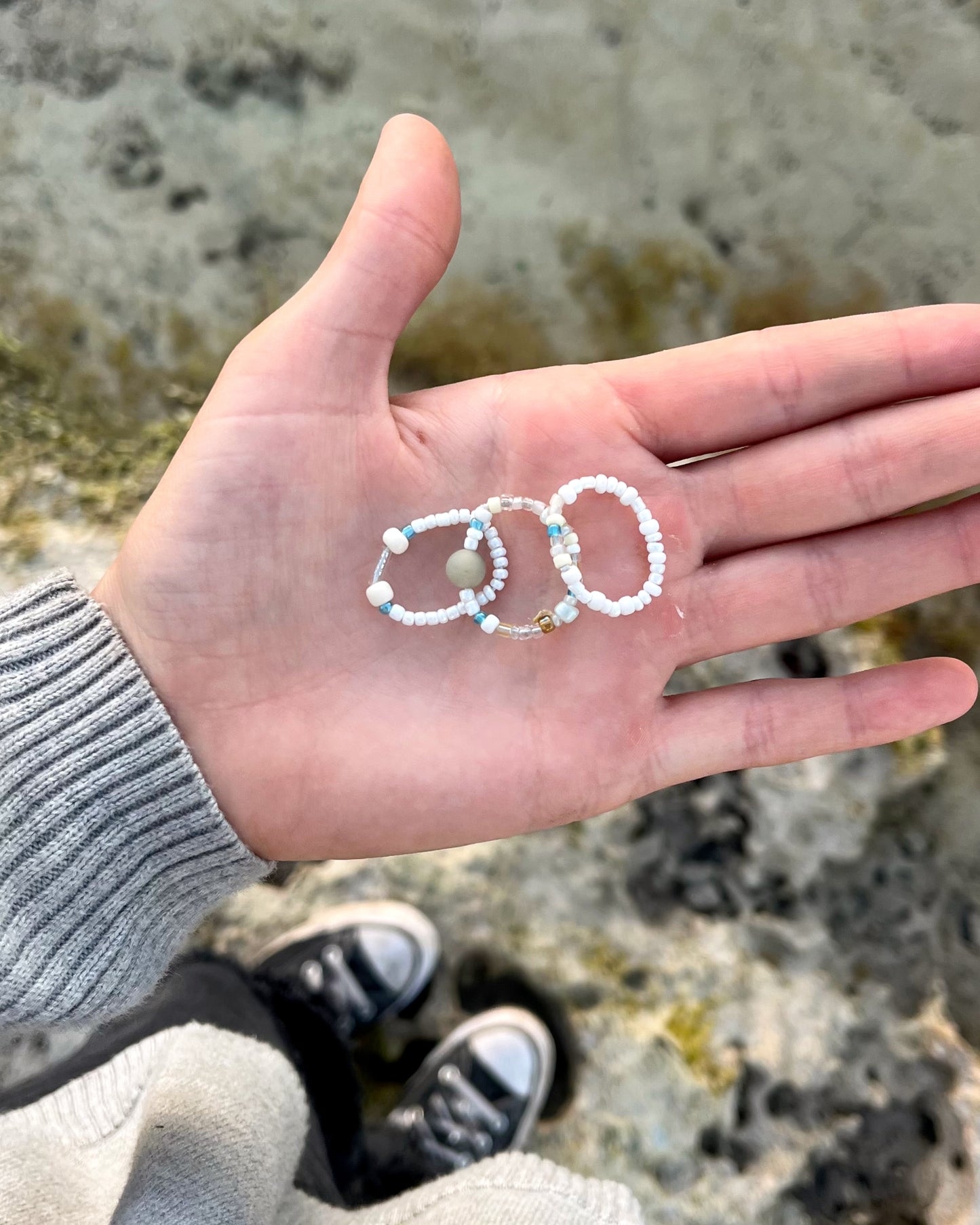 Sea Foam Mist Ring Set